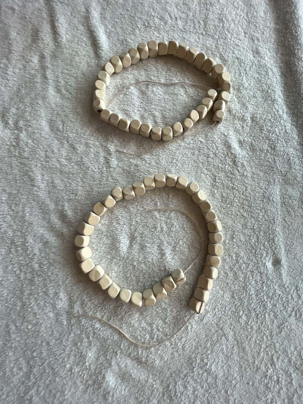 Crafters Square Wood Bead Garland Unfinished Square Beads